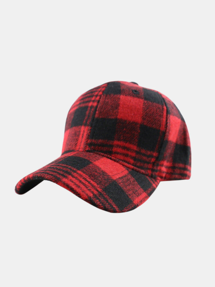 Plaid Adjustable Cotton Baseball Cap